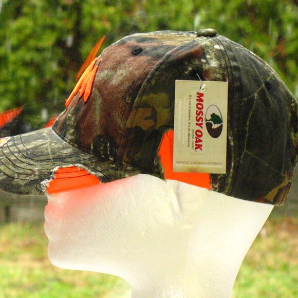 3 for/$30 Mossy Oak Camouflage Baseball Hat Cap Green Orange Military Hunting - Picture 4 of 9